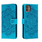 Custodia in pelle per telefono con motivo in rilievo Sun Mandala, For Samsung Galaxy A24 4G, For Samsung Galaxy M13 5G, For Samsung  Galaxy A23