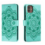 Custodia in pelle per telefono con motivo in rilievo Sun Mandala, For Samsung Galaxy A24 4G, For Samsung Galaxy M13 5G, For Samsung  Galaxy A23
