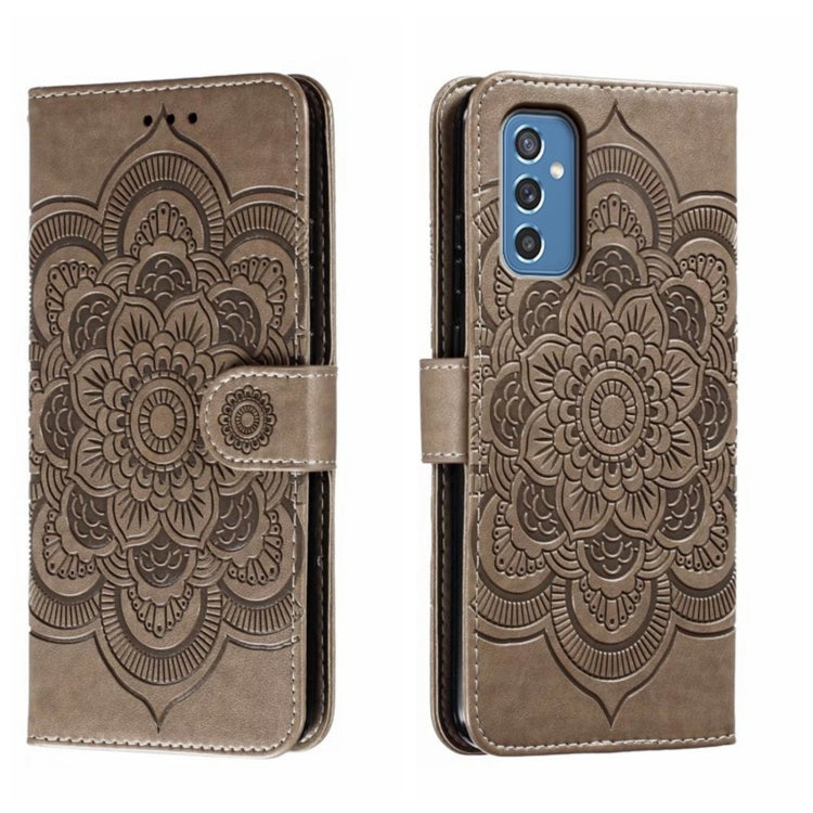 Custodia in pelle per telefono con motivo in rilievo Sun Mandala, For Samsung Galaxy M52 5G, For Samsung Galaxy A13 5G, For Samsung  Galaxy A03S