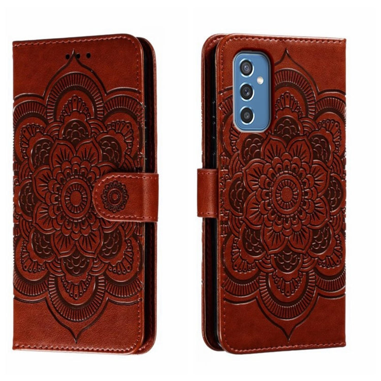 Custodia in pelle per telefono con motivo in rilievo Sun Mandala, For Samsung Galaxy M52 5G, For Samsung Galaxy A13 5G, For Samsung  Galaxy A03S