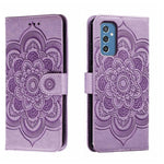 Custodia in pelle per telefono con motivo in rilievo Sun Mandala, For Samsung Galaxy M52 5G, For Samsung Galaxy A13 5G, For Samsung  Galaxy A03S