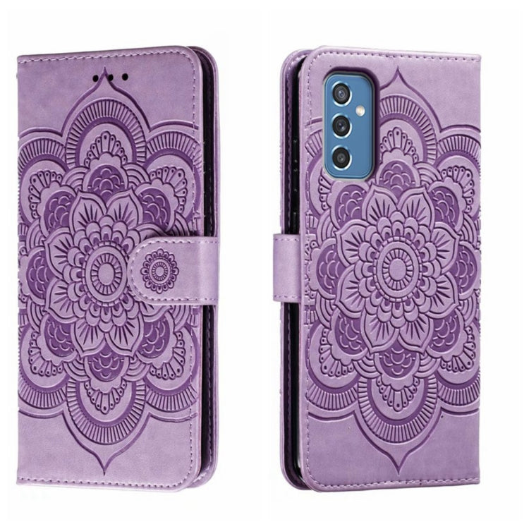 Custodia in pelle per telefono con motivo in rilievo Sun Mandala, For Samsung Galaxy M52 5G, For Samsung Galaxy A13 5G, For Samsung  Galaxy A03S