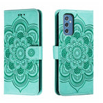 Custodia in pelle per telefono con motivo in rilievo Sun Mandala, For Samsung Galaxy M52 5G, For Samsung Galaxy A13 5G, For Samsung  Galaxy A03S