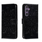 Custodia in pelle per telefono con motivo in rilievo Sun Mandala, For Samsung Galaxy A55, For Samsung  Galaxy A15, For Samsung Galaxy S23 FE