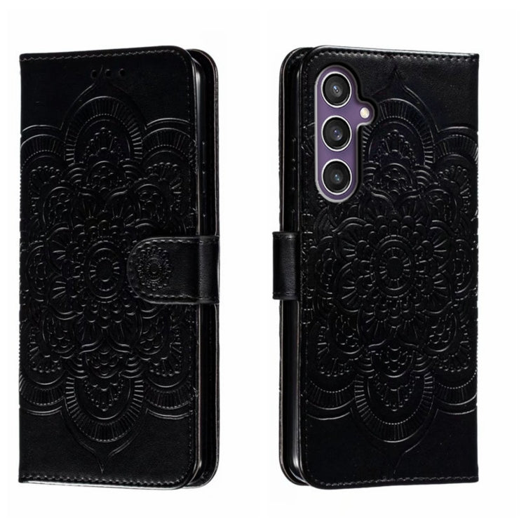 Custodia in pelle per telefono con motivo in rilievo Sun Mandala, For Samsung Galaxy A55, For Samsung  Galaxy A15, For Samsung Galaxy S23 FE