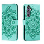 Custodia in pelle per telefono con motivo in rilievo Sun Mandala, For Samsung Galaxy A55, For Samsung  Galaxy A15, For Samsung Galaxy S23 FE