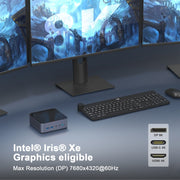 Mini computer con processore GXMO H90 Windows 11 Intel Core i7 11390H, Without RAM & SSD, 16GB+512GB