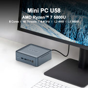 Mini computer con processore GXMO U58 Windows 11 AMD Ryzen 7-5800U 8 core, Without RAM & SSD, 16GB+512GB