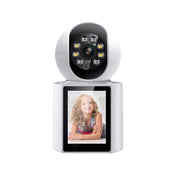ESCAM QF104 Videochiamata con un clic 3MP Rilevamento umanoide interno Allarme acustico Versione notturna a colori Telecamera Smart WiFi, AU Plug, US Plug, UK Plug, EU Plug