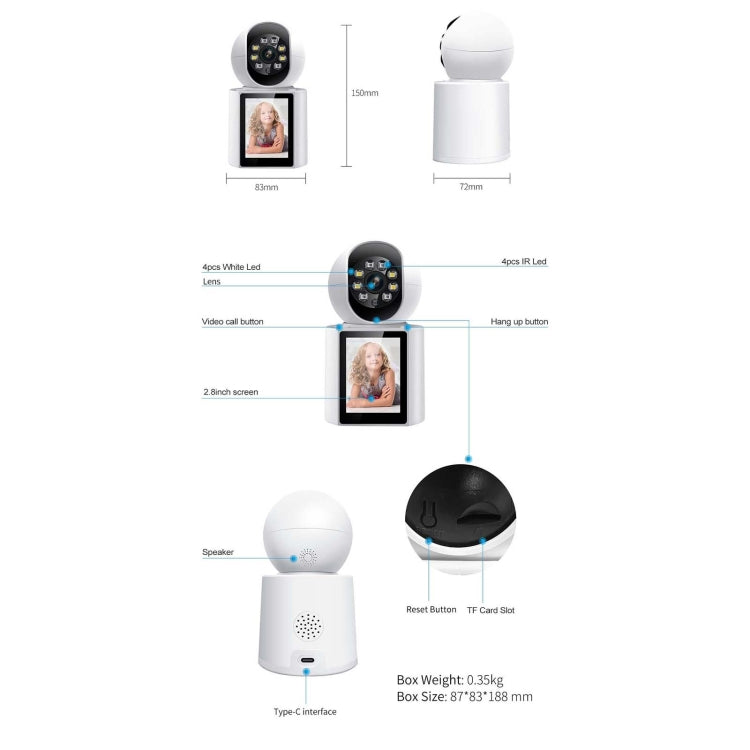 Telecamera Smart WiFi 3MP con Videochiamata e Rilevamento
