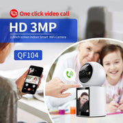 ESCAM QF104 Videochiamata con un clic 3MP Rilevamento umanoide interno Allarme acustico Versione notturna a colori Telecamera Smart WiFi, AU Plug, US Plug, UK Plug, EU Plug