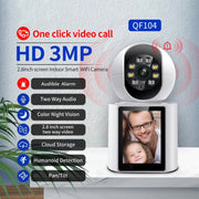 ESCAM QF104 Videochiamata con un clic 3MP Rilevamento umanoide interno Allarme acustico Versione notturna a colori Telecamera Smart WiFi, AU Plug, US Plug, UK Plug, EU Plug