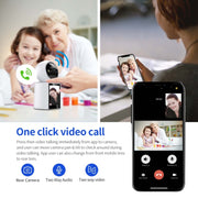 ESCAM QF104 Videochiamata con un clic 3MP Rilevamento umanoide interno Allarme acustico Versione notturna a colori Telecamera Smart WiFi, AU Plug, US Plug, UK Plug, EU Plug