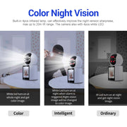 ESCAM QF104 Videochiamata con un clic 3MP Rilevamento umanoide interno Allarme acustico Versione notturna a colori Telecamera Smart WiFi, AU Plug, US Plug, UK Plug, EU Plug