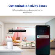 ESCAM QF104 Videochiamata con un clic 3MP Rilevamento umanoide interno Allarme acustico Versione notturna a colori Telecamera Smart WiFi, AU Plug, US Plug, UK Plug, EU Plug