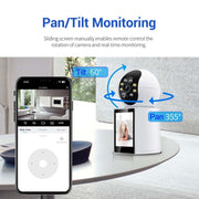 ESCAM QF104 Videochiamata con un clic 3MP Rilevamento umanoide interno Allarme acustico Versione notturna a colori Telecamera Smart WiFi, AU Plug, US Plug, UK Plug, EU Plug