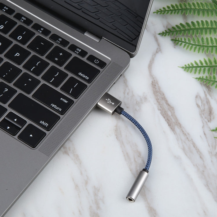 Adattatore audio USB maschio a femmina 3,5 mm intrecciato
