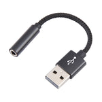 Adattatore audio USB maschio a femmina 3,5 mm intrecciato