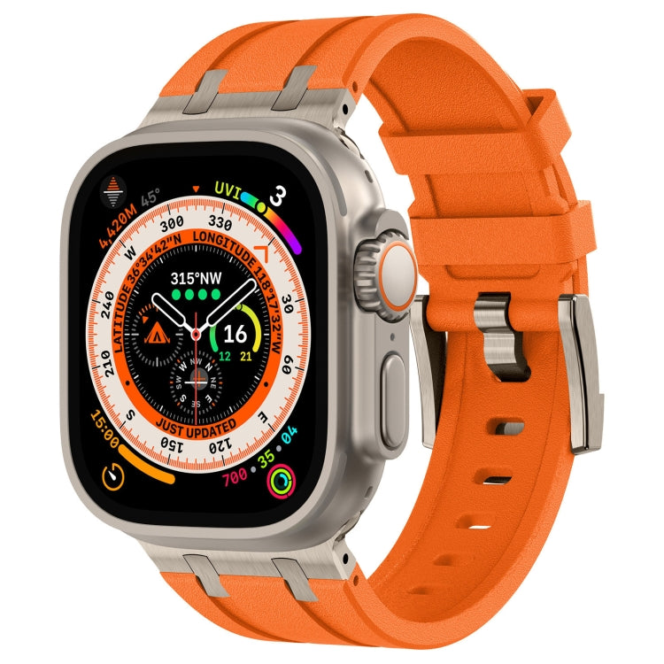 Cinturino per orologio in silicone liquido a grana di pietra, For Apple Watch SE 2023 44mm, For Apple Watch Ultra 2 49mm