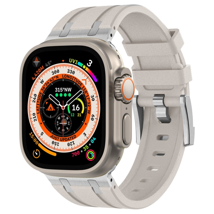 Cinturino per orologio in silicone liquido a grana di pietra, For Apple Watch SE 2023 44mm, For Apple Watch Ultra 2 49mm