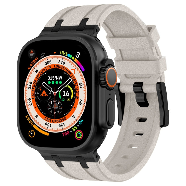 Cinturino per orologio in silicone liquido a grana di pietra, For Apple Watch Series 9 45mm, For Apple Watch Ultra 49mm