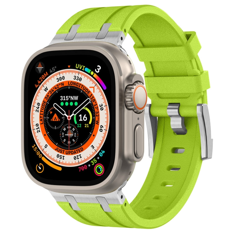 Cinturino per orologio in silicone liquido a grana di pietra, For Apple Watch Series 9 45mm, For Apple Watch Ultra 49mm