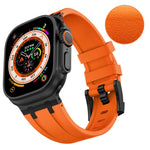 Cinturino per orologio in silicone liquido a grana di pietra, For Apple Watch Series 7 45mm, For Apple Watch SE 44mm