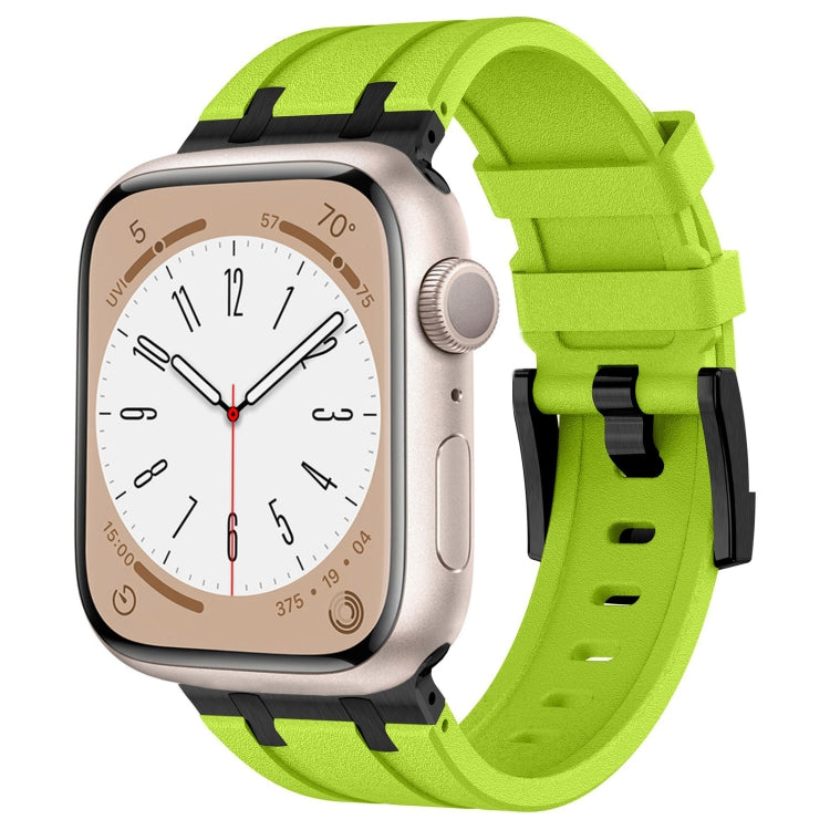 Cinturino per orologio in silicone liquido a grana di pietra, For Apple Watch Series 7 45mm, For Apple Watch SE 44mm