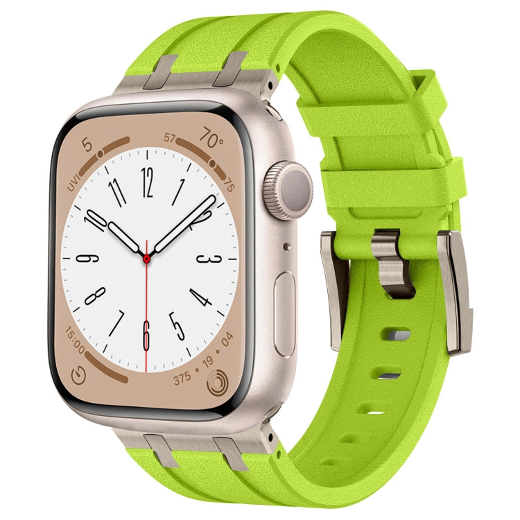 Cinturino per orologio in silicone liquido a grana di pietra, For Apple Watch Series 7 45mm, For Apple Watch SE 44mm