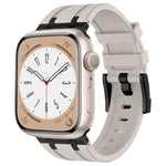 Cinturino per orologio in silicone liquido a grana di pietra, For Apple Watch Series 7 45mm, For Apple Watch SE 44mm