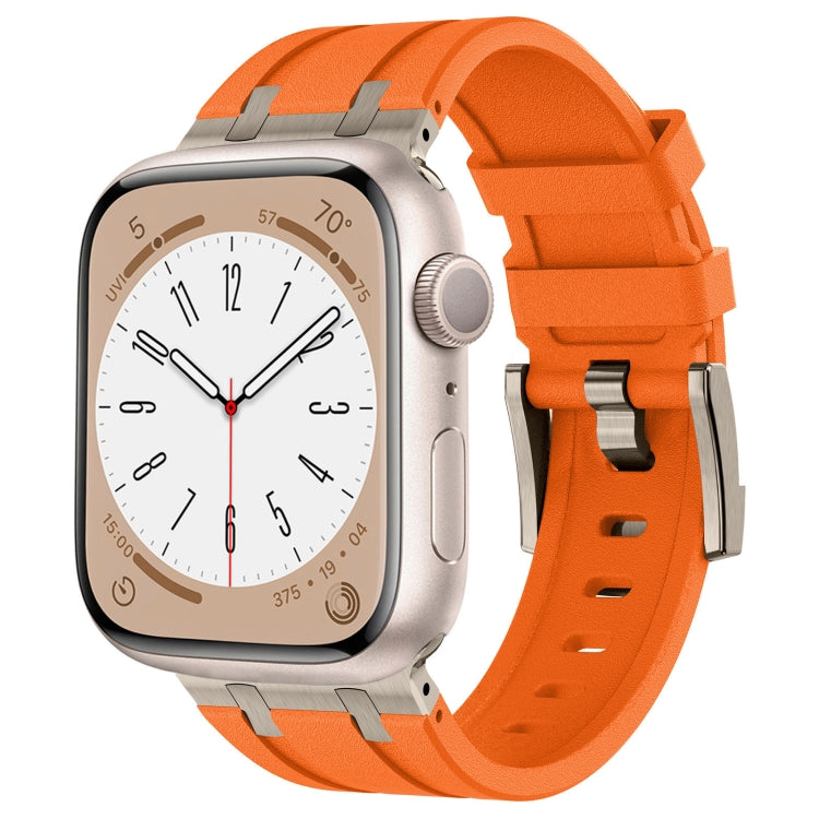 Cinturino per orologio in silicone liquido a grana di pietra, For Apple Watch Series 6 44mm, For Apple Watch Series 5 44mm
