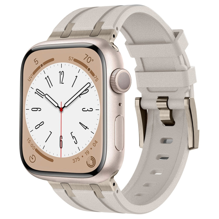 Cinturino per orologio in silicone liquido a grana di pietra, For Apple Watch Series 6 44mm, For Apple Watch Series 5 44mm