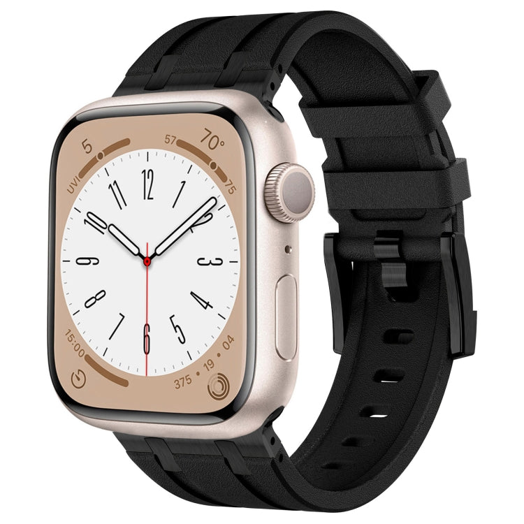 Cinturino per orologio in silicone liquido a grana di pietra, For Apple Watch Series 6 44mm, For Apple Watch Series 5 44mm