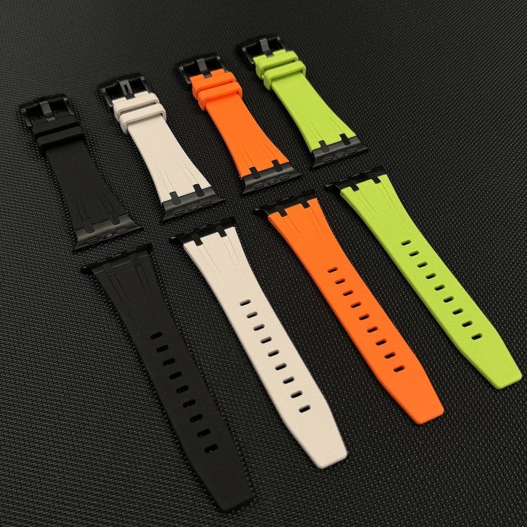 Cinturino per orologio in silicone liquido a grana di pietra, For Apple Watch Series 7 45mm, For Apple Watch SE 44mm