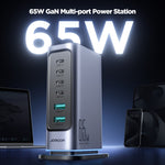 Caricatore multiporta GaN 6 in 1 65W USB-C e USB-A