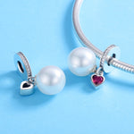 Accessori per collana braccialetto fai da te con ciondolo a forma di cuore in argento sterling S925