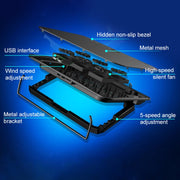 ICE COOREL Base per computer portatile Controllo della velocità Silenzioso Supporto di raffreddamento a sei ventole Rack di raffreddamento, Stile: Premium Edition, Style: Premium Edition(Lvory), Style: Premium Edition(Dazzling Red)                     ...