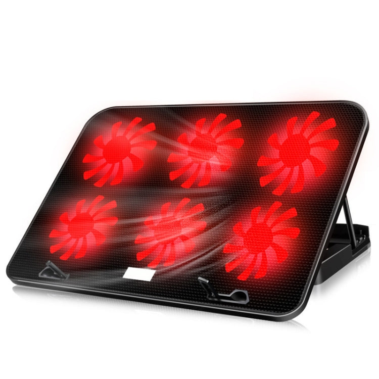 ICE COOREL Base per computer portatile Controllo della velocità Silenzioso Supporto di raffreddamento a sei ventole Rack di raffreddamento, Stile: Premium Edition, Style: Premium Edition(Lvory), Style: Premium Edition(Dazzling Red)                     ...