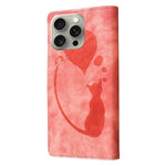 Custodia per telefono in pelle con penna a cuore e gatto in rilievo, For iPhone 15 Pro Max, For iPhone 15 Pro, For iPhone 15 Plus, For iPhone 15