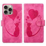 Custodia per telefono in pelle con penna a cuore e gatto in rilievo, For iPhone 14 Plus, For iPhone 14, For iPhone 14 Pro, For iPhone 14 Pro Max