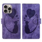 Custodia per telefono in pelle con penna a cuore e gatto in rilievo, For iPhone 14 Plus, For iPhone 14, For iPhone 14 Pro, For iPhone 14 Pro Max