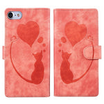 Custodia per telefono in pelle con penna a cuore e gatto in rilievo, For iPhone 7 / 8 / SE 2022, For iPhone 13 Pro Max, For iPhone 13 Pro, For iPhone 13