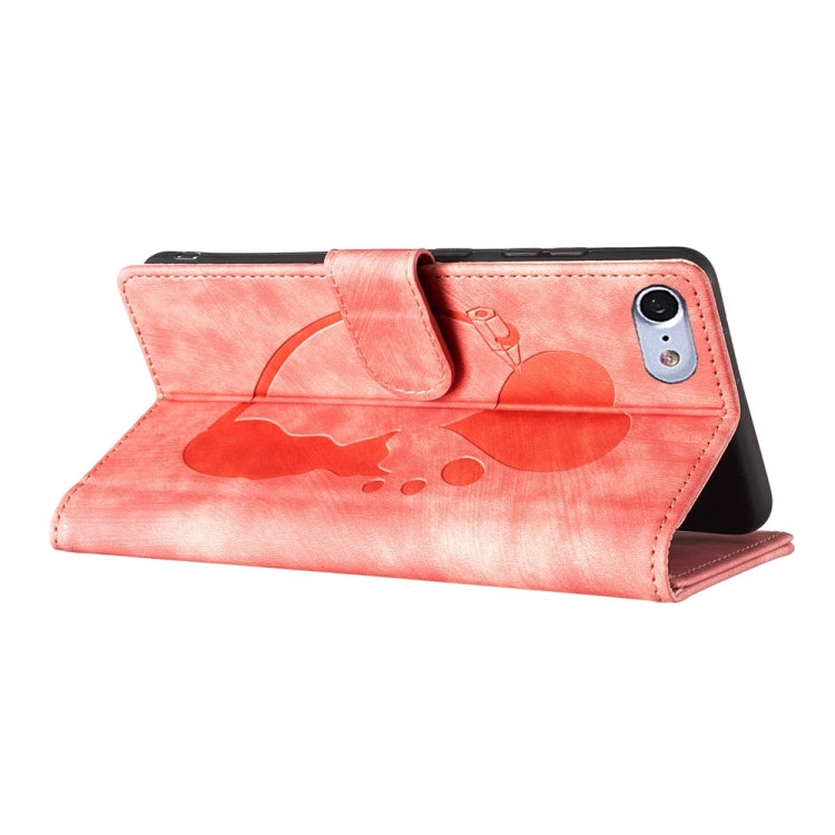 Custodia per telefono in pelle con penna a cuore e gatto in rilievo, For iPhone 7 / 8 / SE 2022, For iPhone 13 Pro Max, For iPhone 13 Pro, For iPhone 13