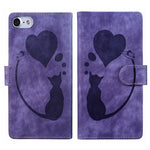 Custodia per telefono in pelle con penna a cuore e gatto in rilievo, For iPhone 7 / 8 / SE 2022, For iPhone 13 Pro Max, For iPhone 13 Pro, For iPhone 13
