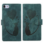 Custodia per telefono in pelle con penna a cuore e gatto in rilievo, For iPhone 7 / 8 / SE 2022, For iPhone 13 Pro Max, For iPhone 13 Pro, For iPhone 13