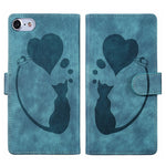 Custodia per telefono in pelle con penna a cuore e gatto in rilievo, For iPhone 7 / 8 / SE 2022, For iPhone 13 Pro Max, For iPhone 13 Pro, For iPhone 13