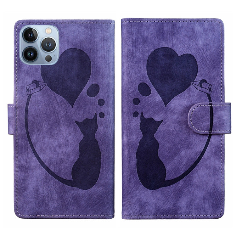 Custodia per telefono in pelle con penna a cuore e gatto in rilievo, For iPhone 7 / 8 / SE 2022, For iPhone 13 Pro Max, For iPhone 13 Pro, For iPhone 13