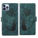 Custodia per telefono in pelle con penna a cuore e gatto in rilievo, For iPhone 7 / 8 / SE 2022, For iPhone 13 Pro Max, For iPhone 13 Pro, For iPhone 13