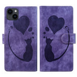 Custodia per telefono in pelle con penna a cuore e gatto in rilievo, For iPhone 7 / 8 / SE 2022, For iPhone 13 Pro Max, For iPhone 13 Pro, For iPhone 13