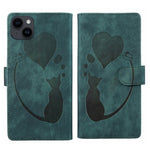Custodia per telefono in pelle con penna a cuore e gatto in rilievo, For iPhone 7 / 8 / SE 2022, For iPhone 13 Pro Max, For iPhone 13 Pro, For iPhone 13